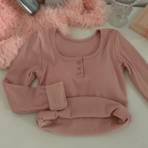 Hot Selling Velvet Square Neck Long Sleeve Bottoming Shirt (One Size) (Pink)