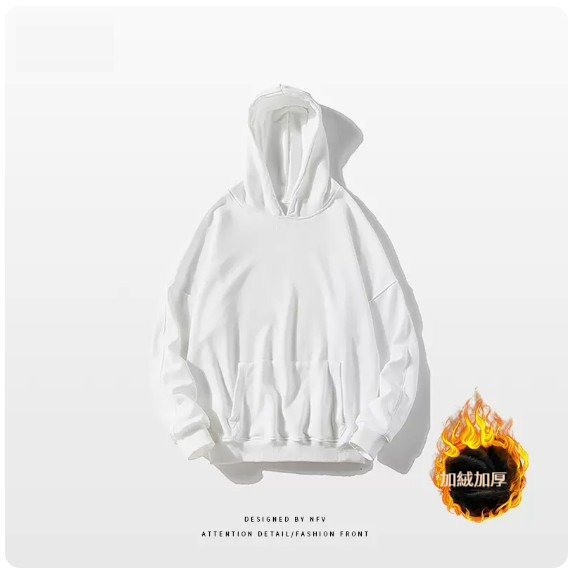 熱推圓領衛衣【M-3XL】【白色-加絨加絨】(下單後聯絡客服確認發貨尺碼) 