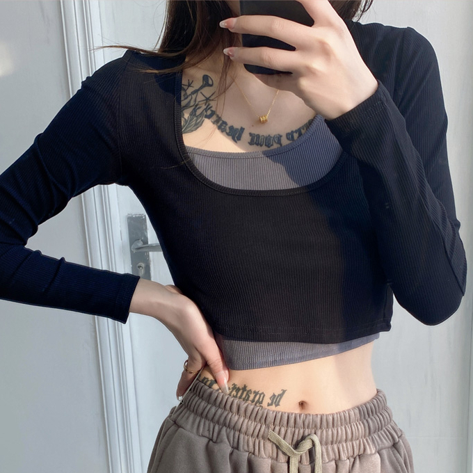 Hot selling two-piece set of irregular stacked suspenders (black and charcoal gray) (S/M size) (contact customer service after placing the order to confirm the delivery size)