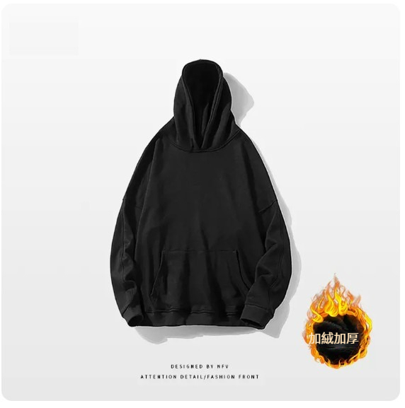 熱推圓領衛衣【M-3XL】【黑色-加絨加絨】(下單後聯絡客服確認發貨尺碼) 