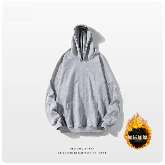 熱推圓領衛衣【M-3XL】【淺灰色-加絨加絨】(下單後聯絡客服確認發貨尺碼) 