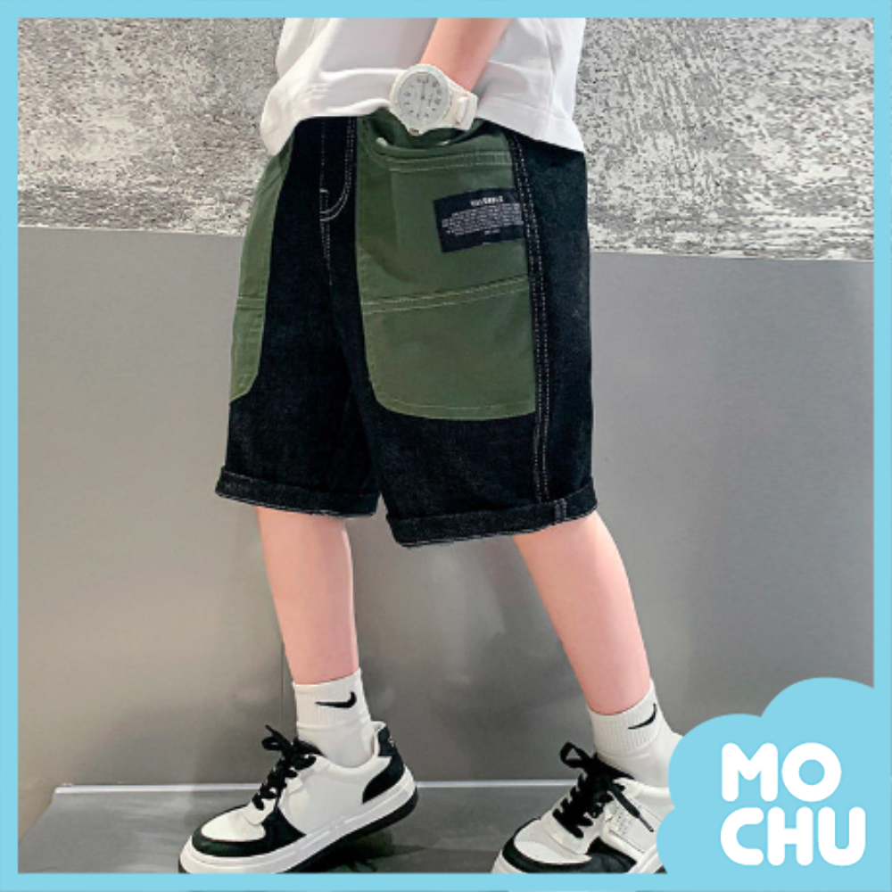 拼色大口袋工裝短褲