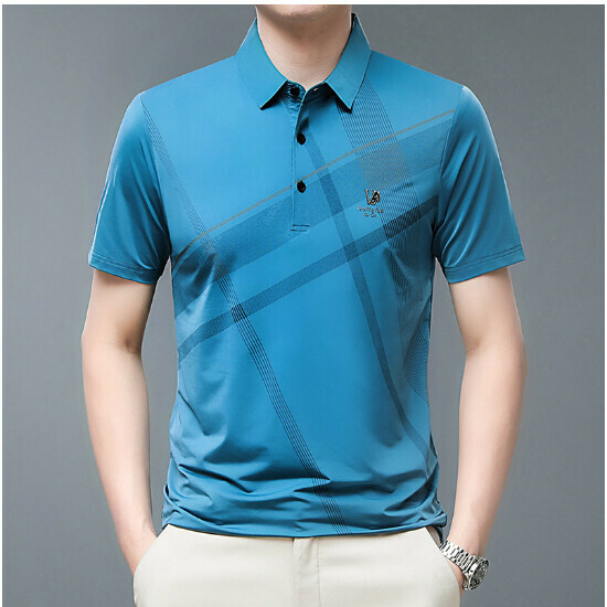 熱推翻領短袖t恤【A21款淺藍】尺碼【165/M-190/4XL】【下單後聯絡客服確認發貨尺碼】