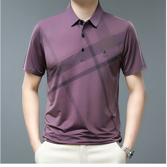 熱推翻領短袖t恤【A21款紫色】尺碼【165/M-190/4XL】【下單後聯絡客服確認發貨尺碼】