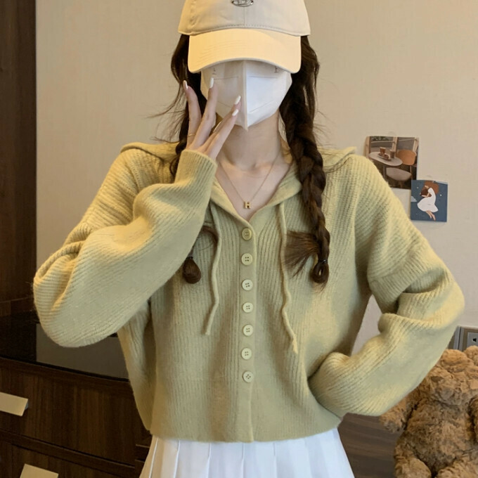 Hot Selling Hooded Cardigan (One Size) (Green)