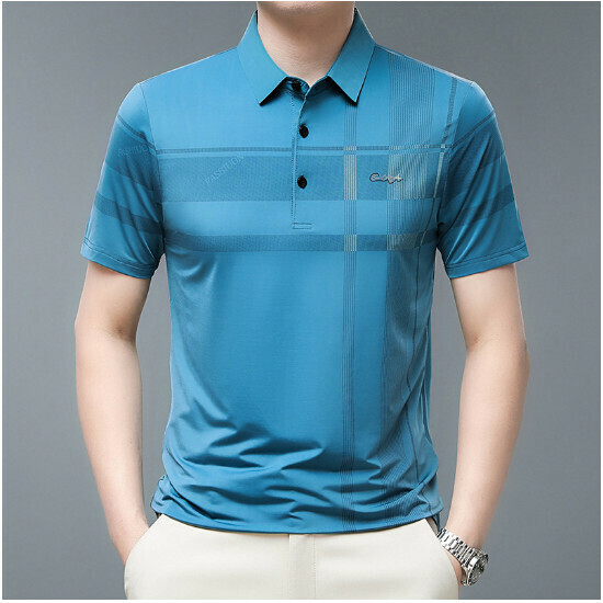 熱推翻領短袖t恤【A20款湖藍】尺碼【165/M-190/4XL】【下單後聯絡客服確認發貨尺碼】