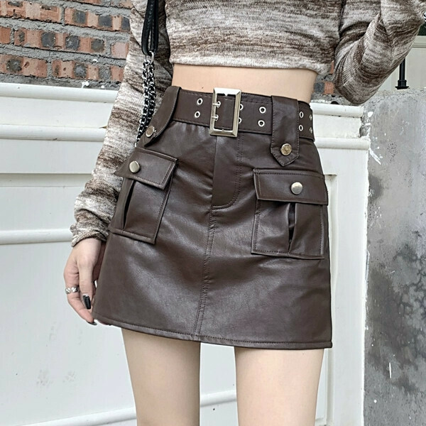 Hot Selling High Waist Work Skirt (Sizes S-XL) (Coffee Color) (Contact customer service after placing order to confirm delivery size)