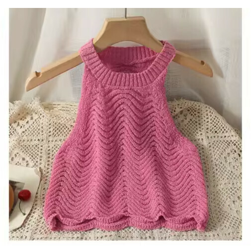Halterneck Knitted Camisole (Rose) (One Size)