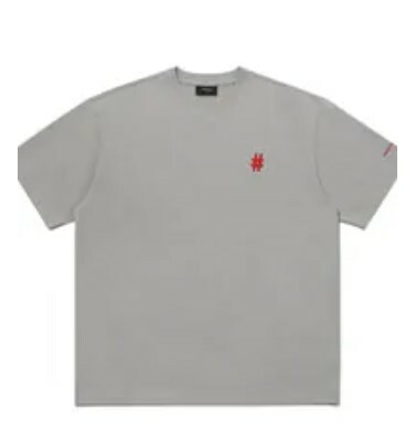 [S] BEENTRILL HASHTAG STANDARD SHORT SLEEVE T-SHIRT,GRAY, BA242TS025-GR [FINAL SALES] (SBT142)