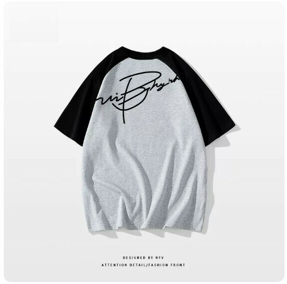 Crew neck T-shirt [M-3XL] [black spell gray-220g] (contact customer service to confirm the shipping size after placing an order) 