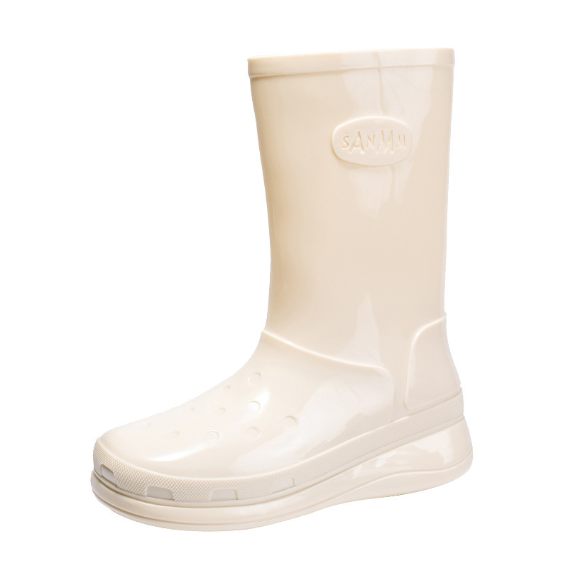 High water boots and rain boots (36-41 yards off-white) (contact customer service to confirm the shipping size after placing an order)
