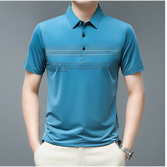激抵翻領短袖t恤【A23款湖藍】尺碼【165/M-190/4XL】【下單後聯絡客服確認發貨尺碼】