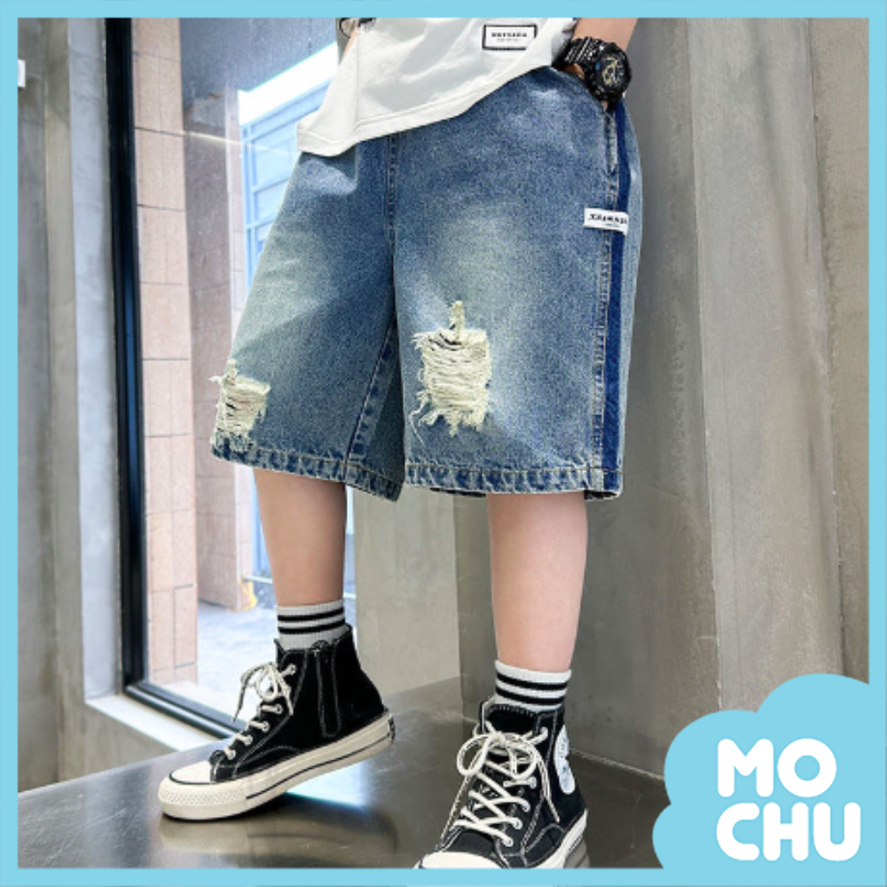 刷破五分牛仔短褲