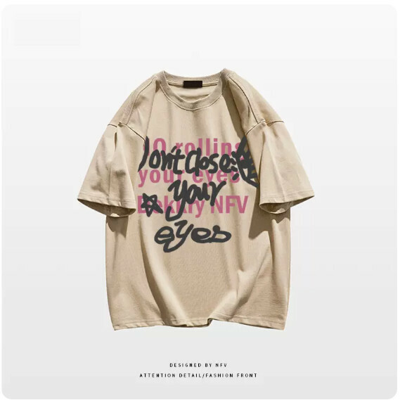 Crew Neck T-Shirt [M-3XL] [Khaki-220g] (Contact customer service to confirm the shipping size after placing an order) 