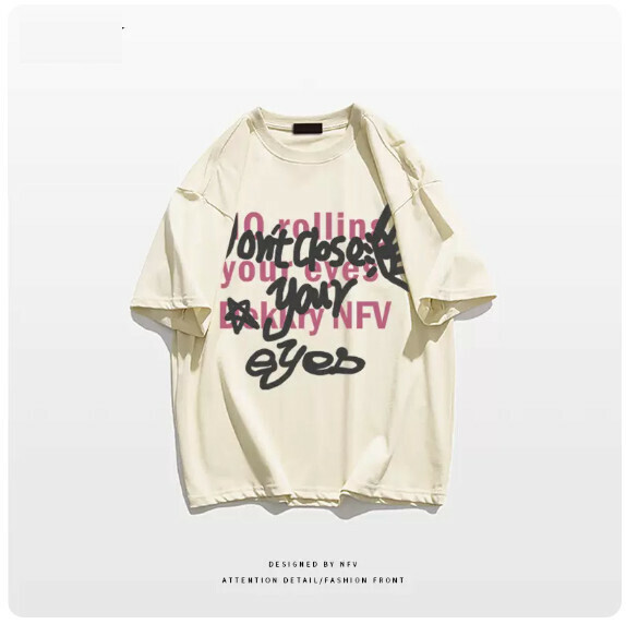 Crew neck T-shirt [M-3XL] [Apricot - 220g] (contact customer service to confirm the shipping size after placing an order) 