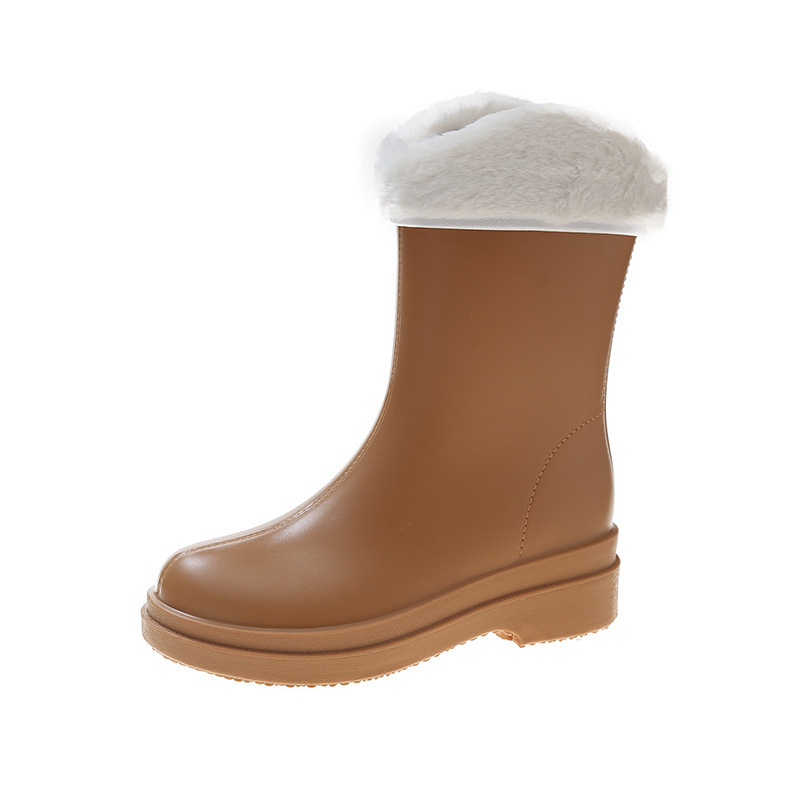 Medium water boots and rain boots (36-41 size orange + detachable pile (one size smaller)) (contact customer service to confirm the shipping size after placing an order)