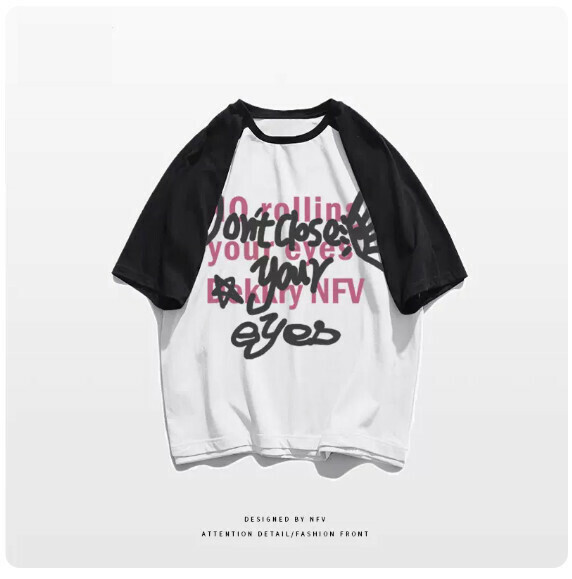 Crew neck T-shirt [M-3XL] [black spell white-220g] (contact customer service to confirm the shipping size after placing an order) 