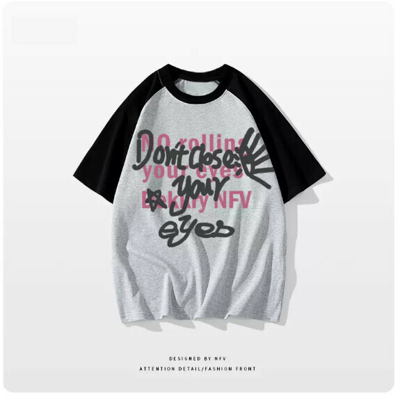 Crew neck T-shirt [M-3XL] [black spell gray-220g] (contact customer service to confirm the shipping size after placing an order) 
