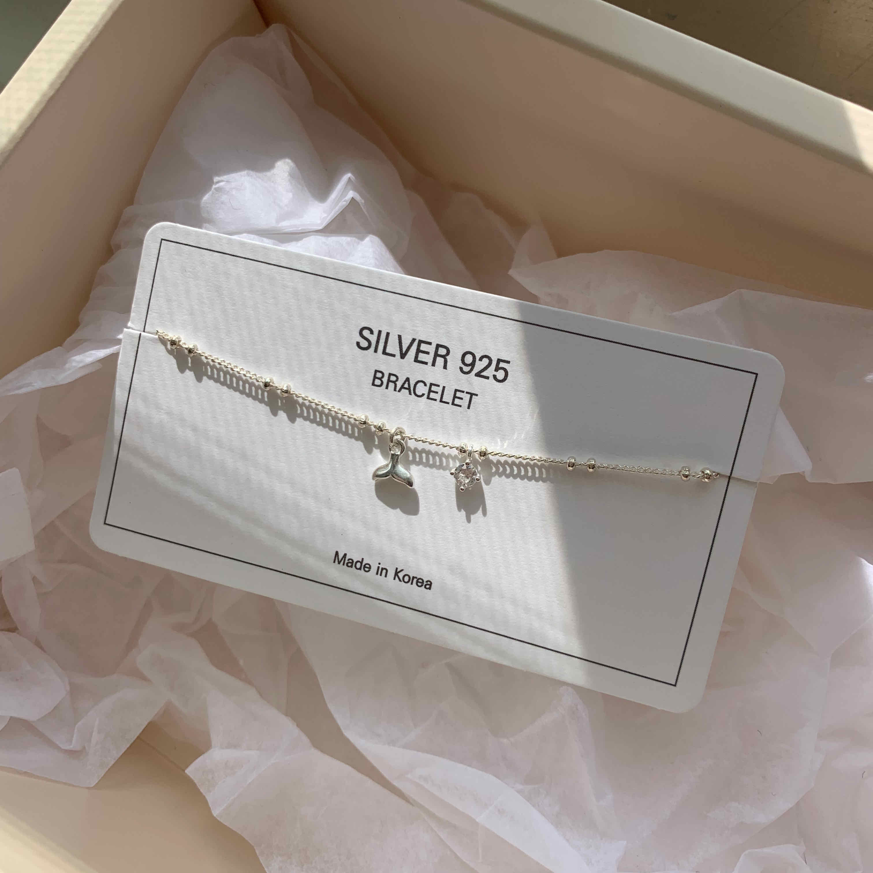 🇰🇷925 silver 魚尾小鑽手鍊