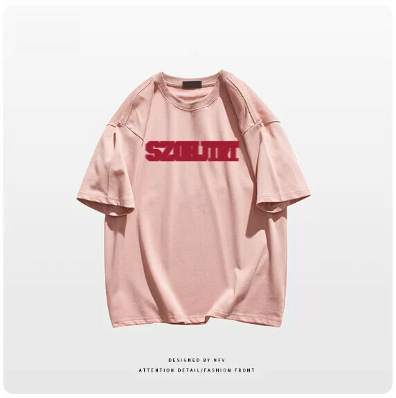 Crew Neck T-Shirt [M-3XL] [Light Pink-220g] (Contact customer service to confirm the shipping size after placing an order) 