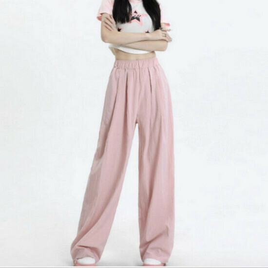 Hot Selling Pleated Wide Leg Pants [Pink Extended] [XS-XL Size] (Please contact customer service to confirm the delivery size after placing the order)