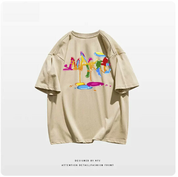 Crew Neck T-Shirt [M-3XL] [Khaki-220g] (Contact customer service to confirm the shipping size after placing an order) 