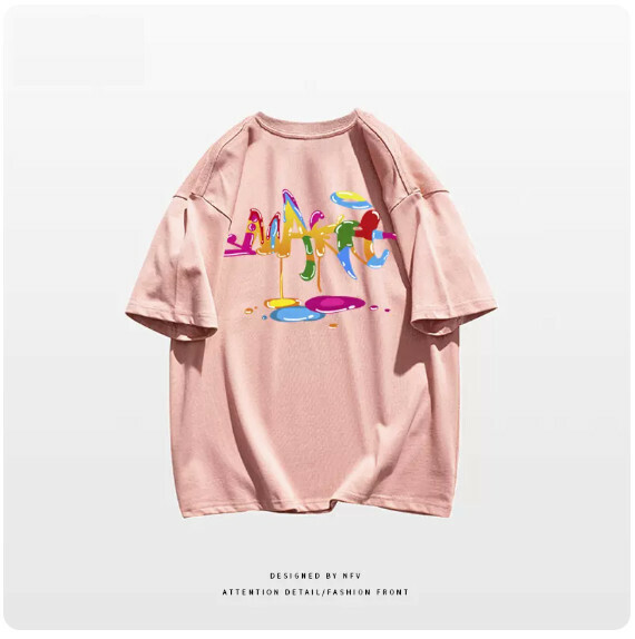 Crew Neck T-Shirt [M-3XL] [Light Pink-220g] (Contact customer service to confirm the shipping size after placing an order) 