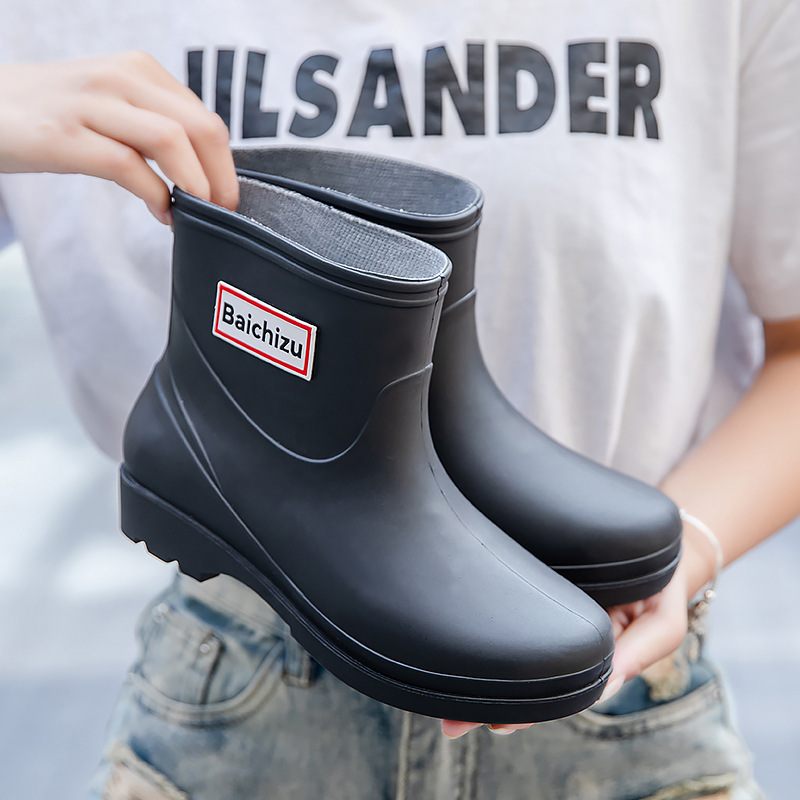 Short water boots and rain boots (size 36-41 black [single shoes]) (contact customer service to confirm the shipping size after placing an order)