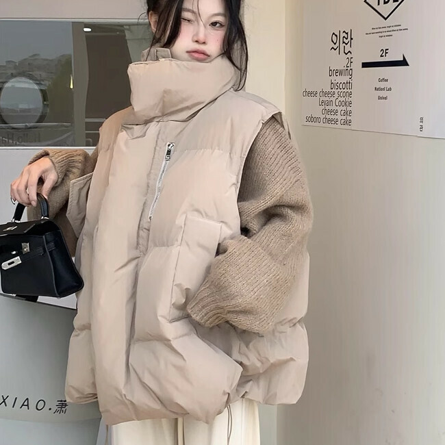 熱賣羽絨服無袖馬甲(均碼)(卡色馬甲)