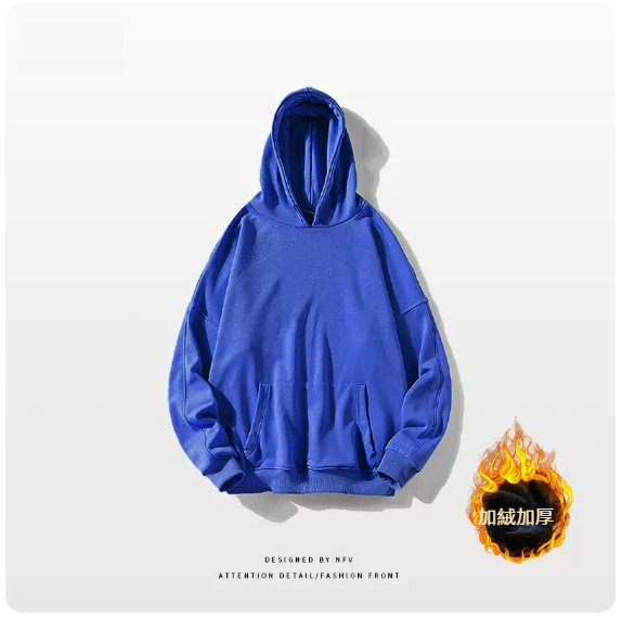 熱賣圓領衛衣【M-3XL】【寶藍色-加絨加絨】(下單後聯絡客服確認發貨尺碼) 