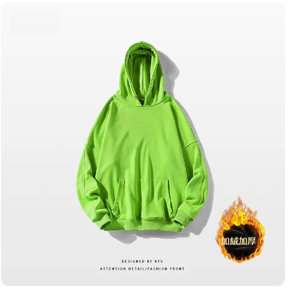 熱賣圓領衛衣【M-3XL】【螢光綠-加絨加絨】(下單後聯絡客服確認發貨尺碼) 