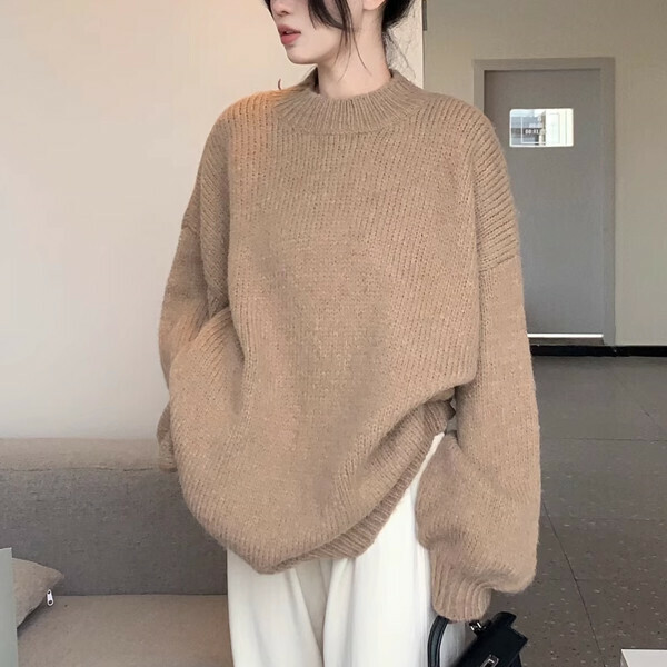 Hot selling loose knitted sweater (one size fits all) (card color sweater)