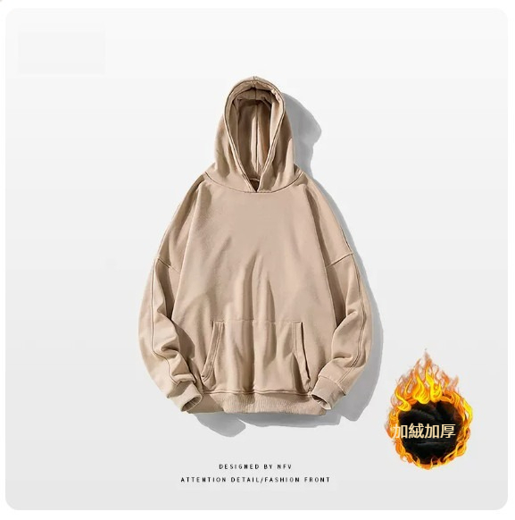 熱賣圓領衛衣【M-3XL】【卡其色-加絨加絨】(下單後聯絡客服確認發貨尺碼) 
