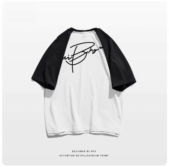 Crew neck T-shirt [M-3XL] [black spell white-220g] (contact customer service to confirm the shipping size after placing an order) 