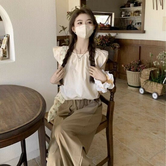 Hot selling pleated wide-leg pants [khaki] [M-L size] (please contact customer service to confirm the delivery size after placing the order)
