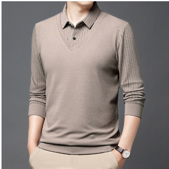 Long-sleeved lapel knit sweater [HQ6609 camel] size [M-4XL] [contact customer service to confirm shipping size after placing an order]