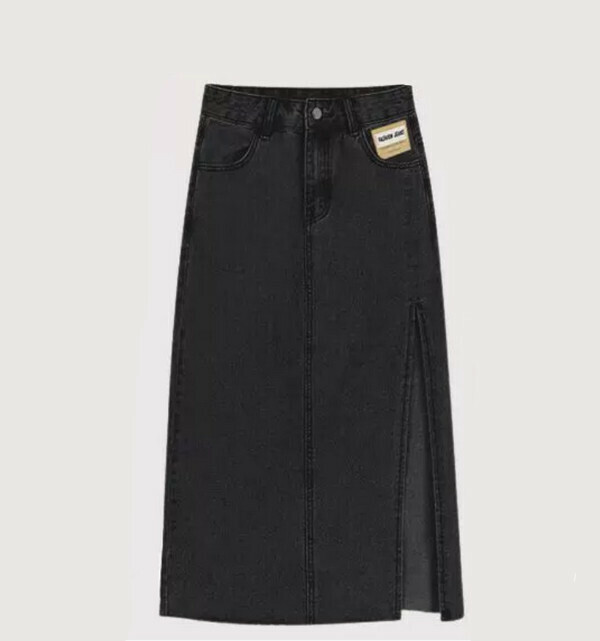 Split denim skirt #Single piece (black) (M-4XL) (Contact customer service to confirm size after placing an order)  