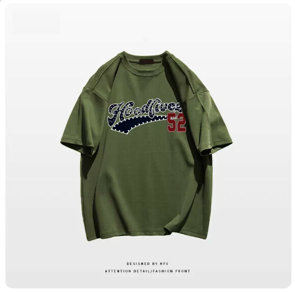 Crew neck T-shirt [M-3XL] [Army green-220g] (contact customer service to confirm the shipping size after placing an order) 