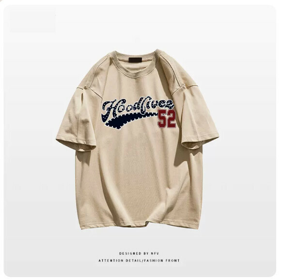 Crew Neck T-Shirt [M-3XL] [Khaki-220g] (Contact customer service to confirm the shipping size after placing an order) 