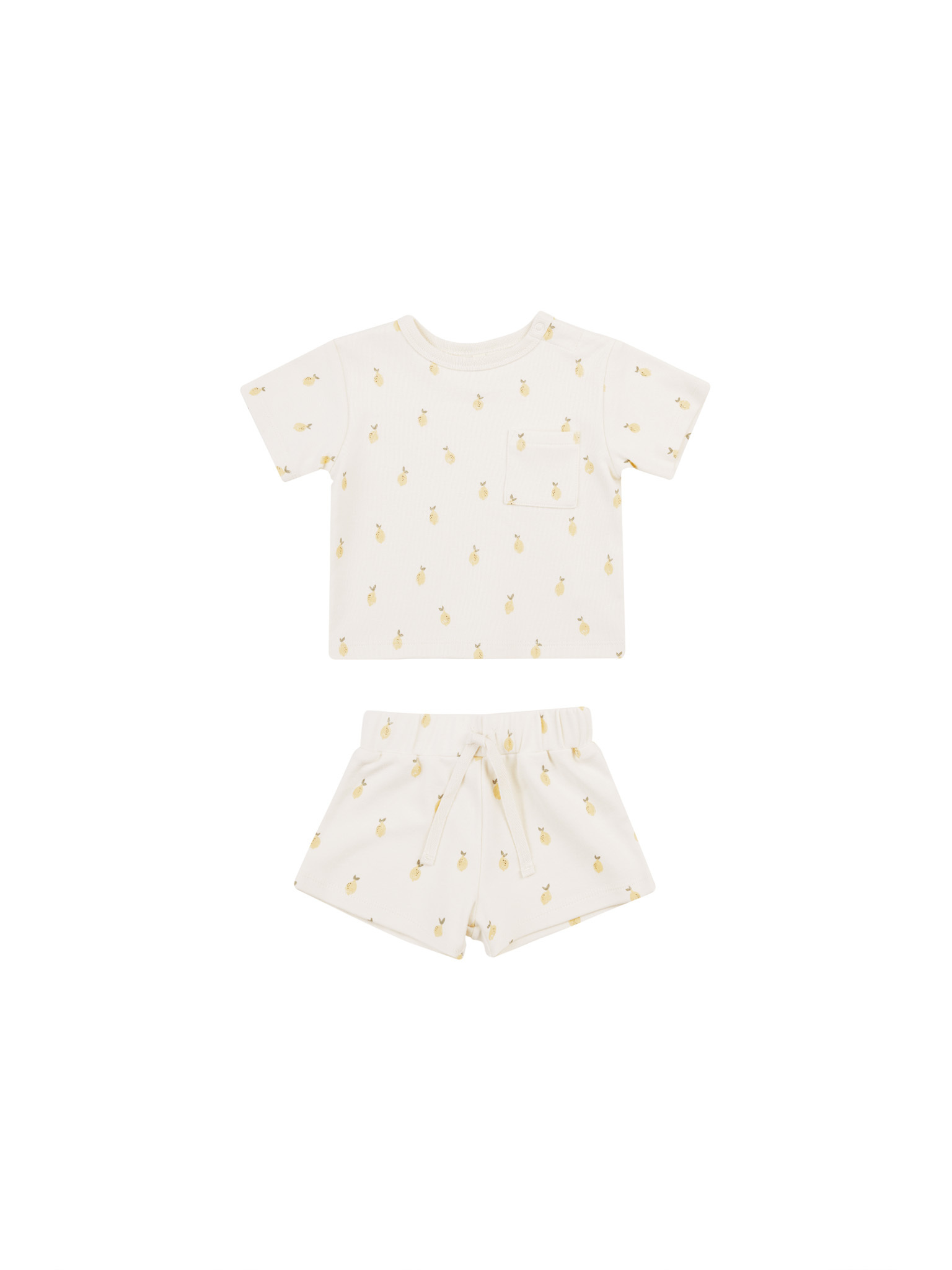 Boxy Ribbed Short Sleeve Jumper - Lemon