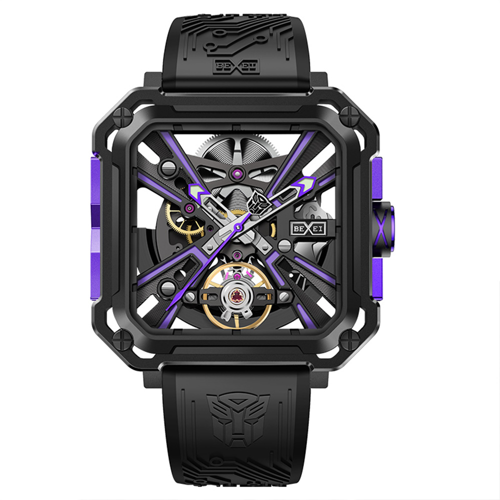【BEXEI 貝克斯】 9102 變形金剛 正版授權 聯名款 全自動鏤空機械 手錶