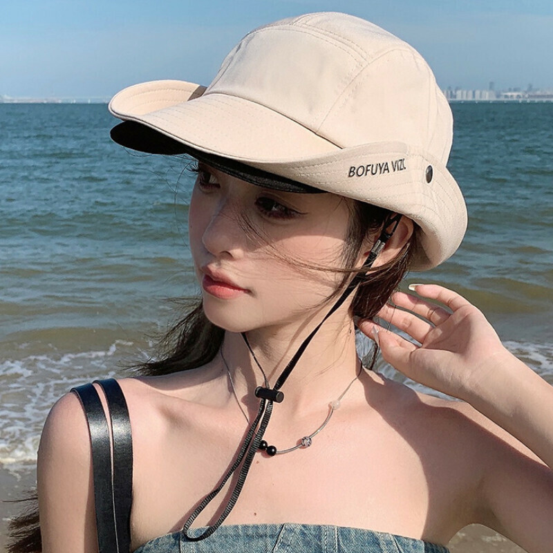 Hot selling double brim, one hat, two wear sun protection fisherman hat [DSM006 outdoor hiking hat beige] [adjustable 55-60CM]