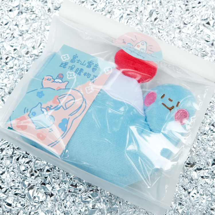 狗狗的小跳步，繪蹦砰｜藍色環保袋｜蘋果富士山雷龍