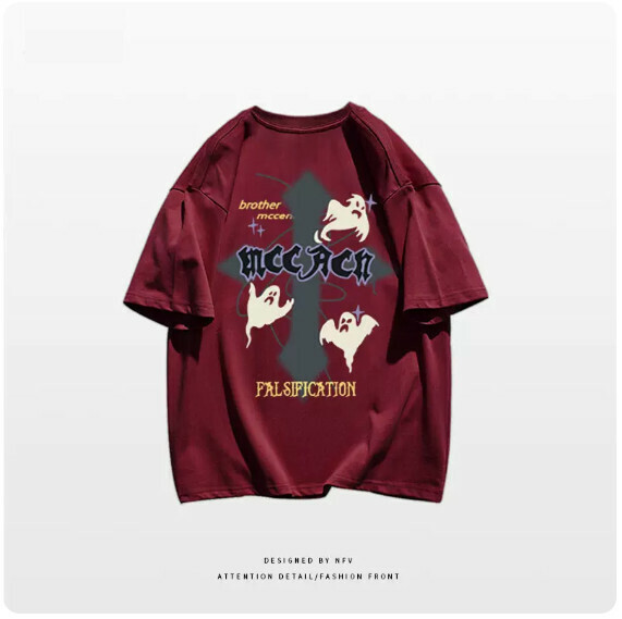 新款圓領T恤【M-3XL】【酒紅色-220g】(下單後聯絡客服確認發貨尺碼) 