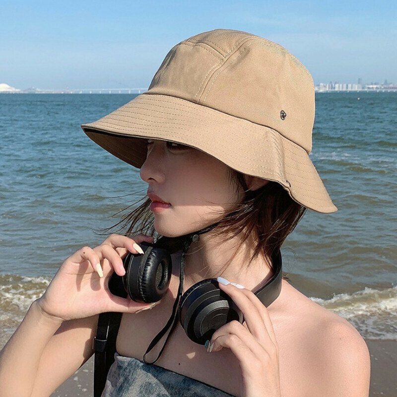 Hot selling double brim, one hat, two wear sun protection fisherman hat [DSM006 outdoor hiking hat khaki] [adjustable 55-60CM]