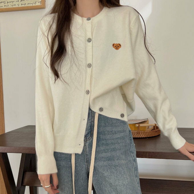 Hot Selling Knitted Cardigan Sweater (One Size) (Apricot)