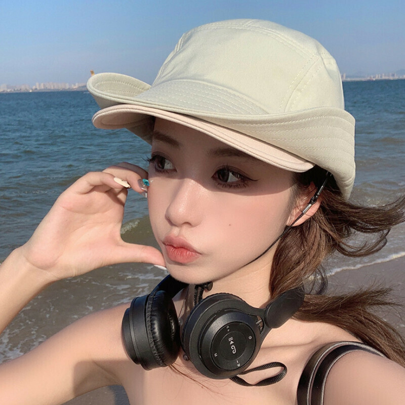 Hot selling double brim, one hat, two wear sun protection fisherman hat [DSM006 outdoor hiking hat bean green] [adjustable 55-60CM]