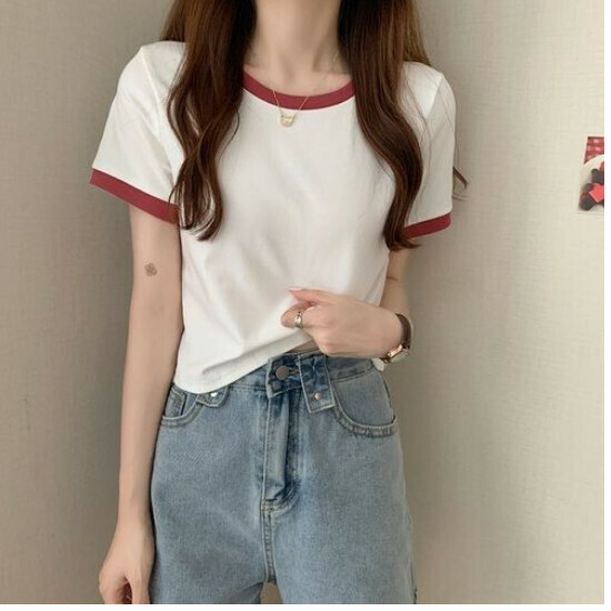 Crew neck short sleeve T-shirt [white] size [M size - XXL size] [Contact customer service to confirm the shipping size after placing an order]