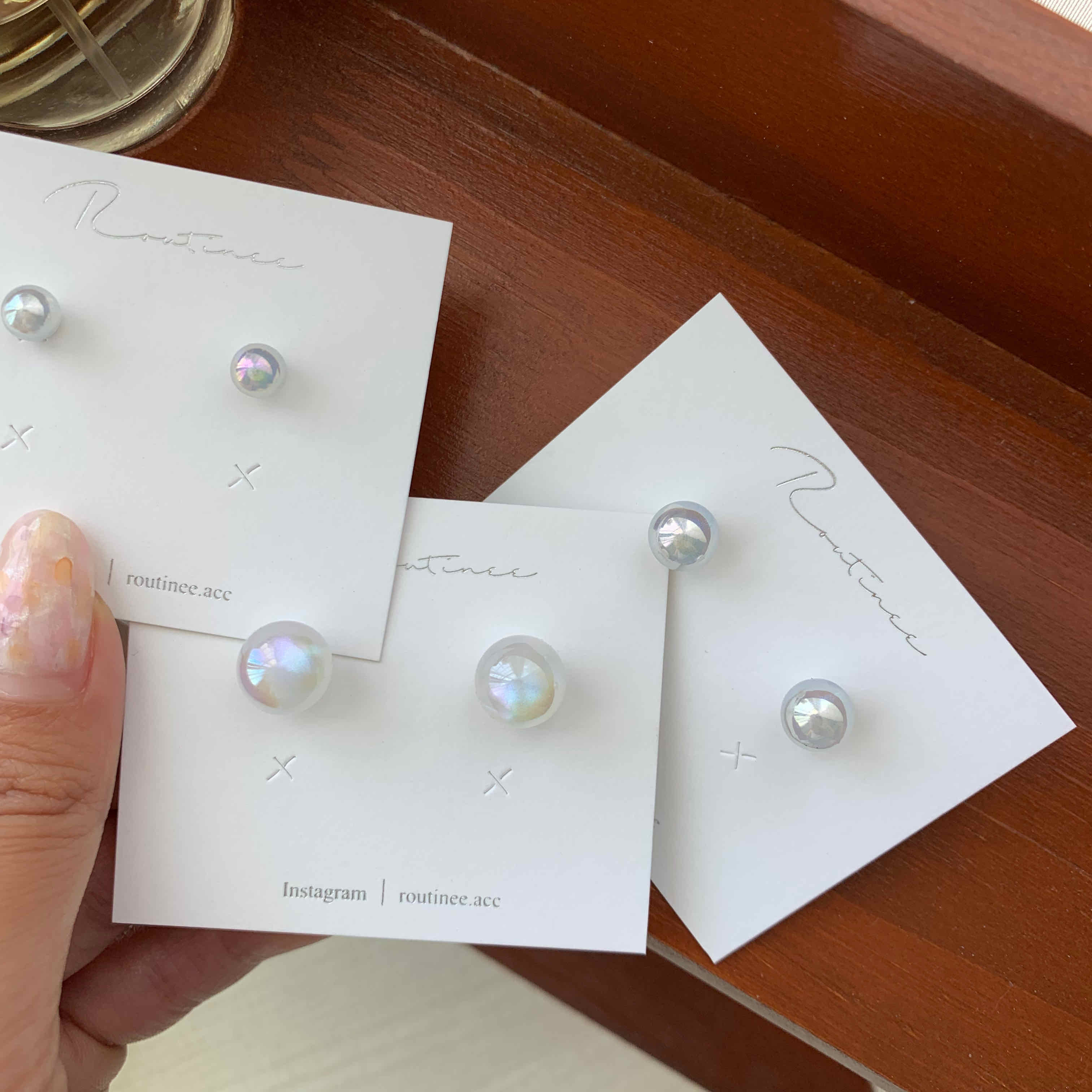 🇰🇷925 silver 比珍珠可愛的魔法晶球耳環｜3 size