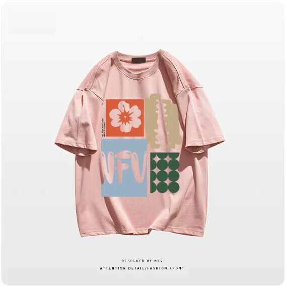 新款圓領T恤【M-3XL】【淺粉色-220g】(下單後聯絡客服確認發貨尺碼) 
